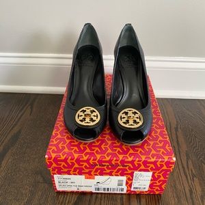 Tory Burch Selma Open Toe Wedge Shoe